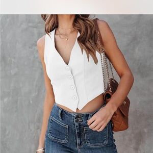 Amazon White Button-Up vest